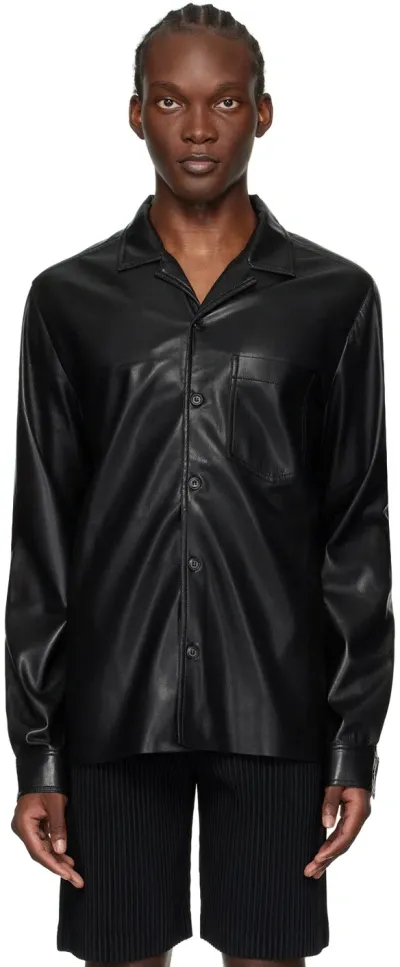 Nanushka Black Duco Vegan Leather Shirt