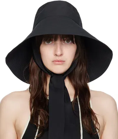 Nanushka Black Nash Bucket Hat In Black/black