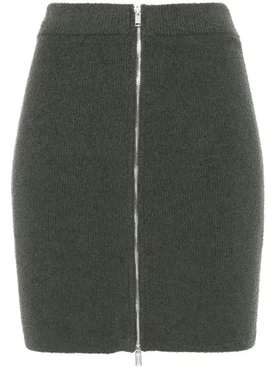 Nanushka Bouclé Zip-up Miniskirt In Grau