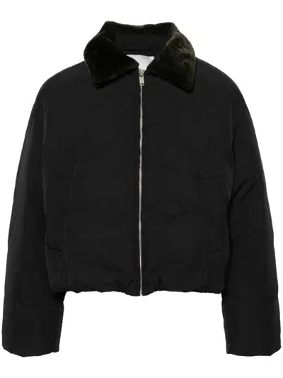 Nanushka Faux Fur-collar Puffer Jacket In Black