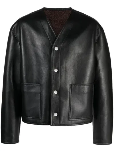 Nanushka Faux-leather Bomber Jacket In Black