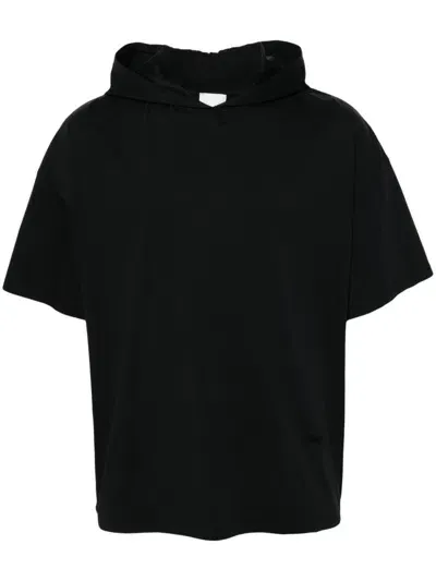 Nanushka Hooded Organic Cotton T-shirt In Black