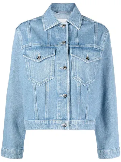 Nanushka Light Wash Denim Jacket In Blue