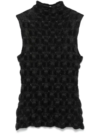 Nanushka Roll-neck Sleeveless Top In Black