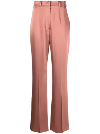 Nanushka Leena Satin Straight-leg Pants In Pink