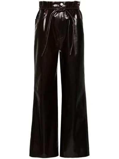 Nanushka Sato Wide-leg Trousers In Brown