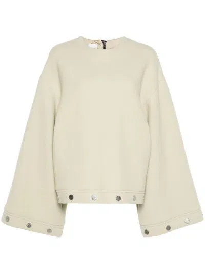 Nanushka Studded Bell-sleeves Top In Neutrals