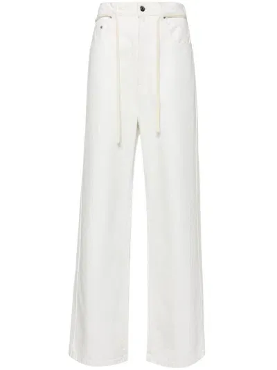 Nanushka Tied-waist Wide-leg Jeans In White