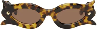 Nanushka Tortoiseshell Tully Sunglasses In Dark Amber