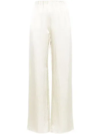 Nanushka Wide-leg Satin Trousers In White