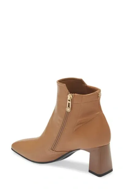 Naot Dolly Square Toe Bootie In Stretch Nappa Leather/camel