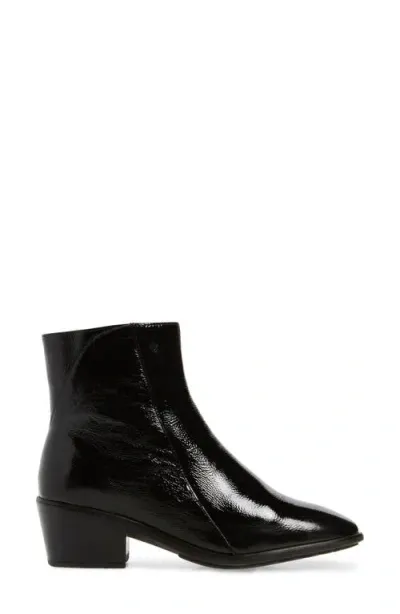 Naot Goodie Zip Boot In Black Crinkle Patent Leather