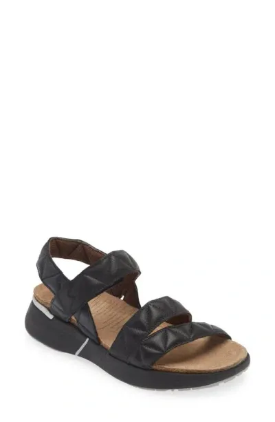 Naot Kayla Sport Wedge Sandal In Soft Black Leather