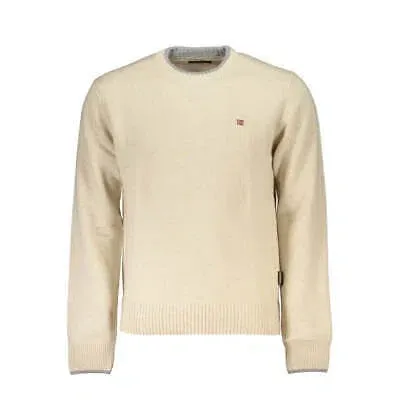 Pre-owned Napapijri Beige Bestickter Pullover Mit Rundhalsausschnitt In Default