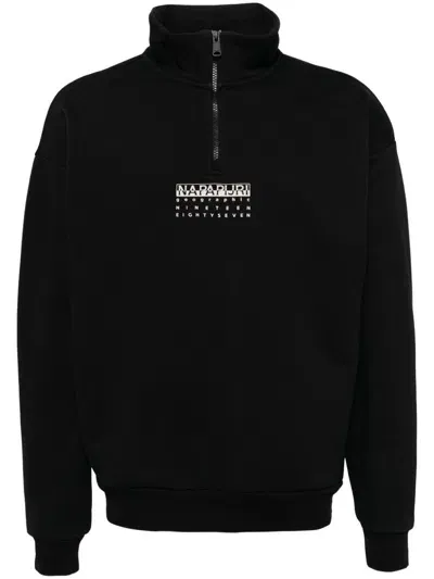 Napapijri Premium Half-zip Sweatshirt In 黑色