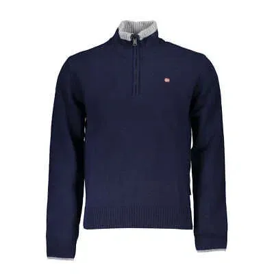 Pre-owned Napapijri Schicker Kontrastierender Pullover Mit Halbem Reissverschluss