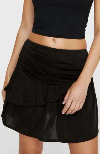 Nasty Gal Asymmetric Ruffle Skirt In Black