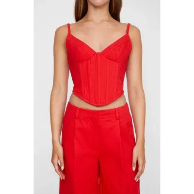 Nasty Gal Crop Corset Top In Red