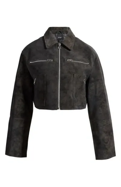 Nasty Gal Distressed Faux Leather Jacket In Black