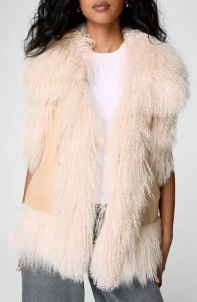 Nasty Gal Genuine Shearling Vest In Beige