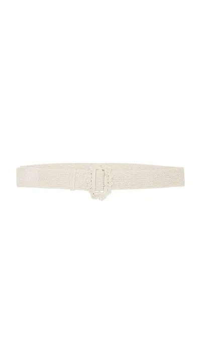 Nastyamasha Crochet Belt With Embroidery Logo In 米白