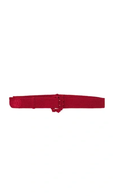 Nastyamasha Crochet Belt With Embroidery Logo In 红色