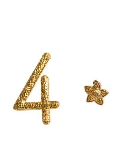 Natia X Lako Number 4 Earrings In Gold