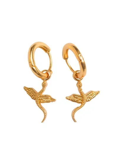 Natia X Lako Winged Snake Earrings In Gold