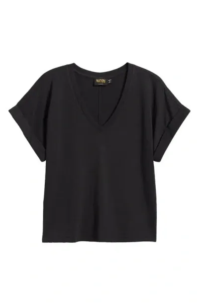 Nation Ltd Stevie Cuffed T-shirt In Jet Black