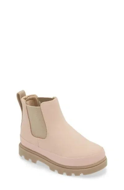 Native Shoes Kids' Kensington Water Resistant Chelsea Boot In Chameleon Pink/flax Tan