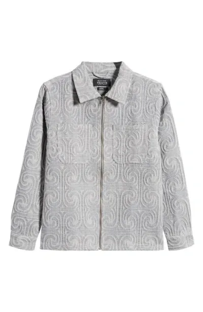 Native Youth Zip Front Jacquard Jacket In Grey