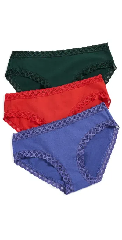 Natori Girl Briefs 3-pack Dk Forest/nightfall/samba