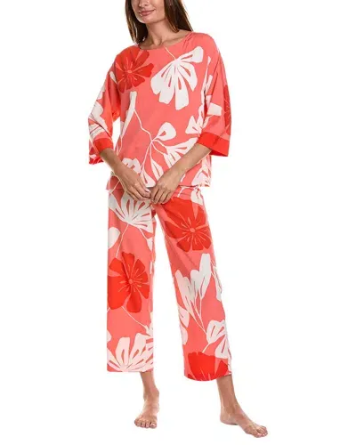 Natori Matte Crepe De Chine Pajama Set In Pink