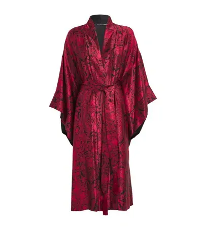 Natori Silk Printed Robe In Multi