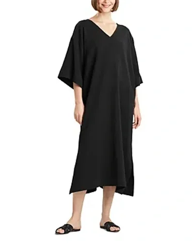 Natori V Neck Cotton Caftan In Black