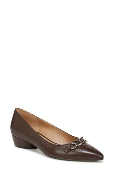 Naturalizer Becca Patent Leather Pointed Toe Pump In Chocolate Bar Leather