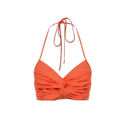 Nazli Ceren June Top In Spicy Orange In Yellow/orange