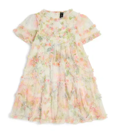 Needle & Thread Kids' Immortal Rose Maeve Dress In Multi