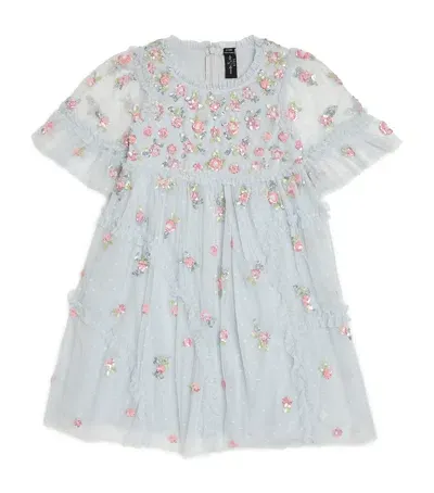 Needle & Thread Kids' Shimmer Ditsy Dress In White