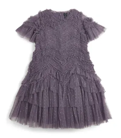 Needle & Thread Kids' Tulle Tiered Elia Dress In Purple