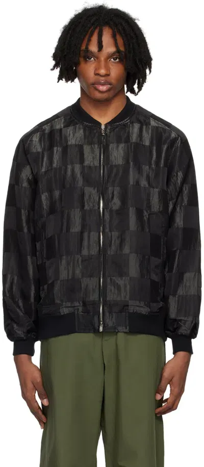 Needles Black B.b. Bomber Jacket In B-black