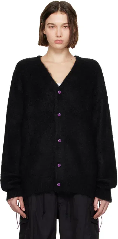 Needles Black Ep Mohair Cardigan In D-black