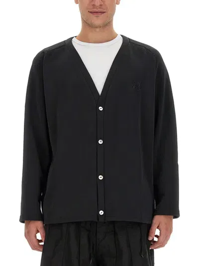 Needles Cardigan With Logo In Black