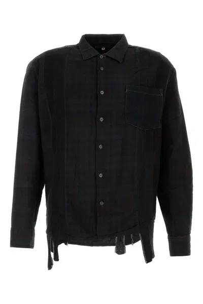 Needles Embroidered Flannel Shirt In Black