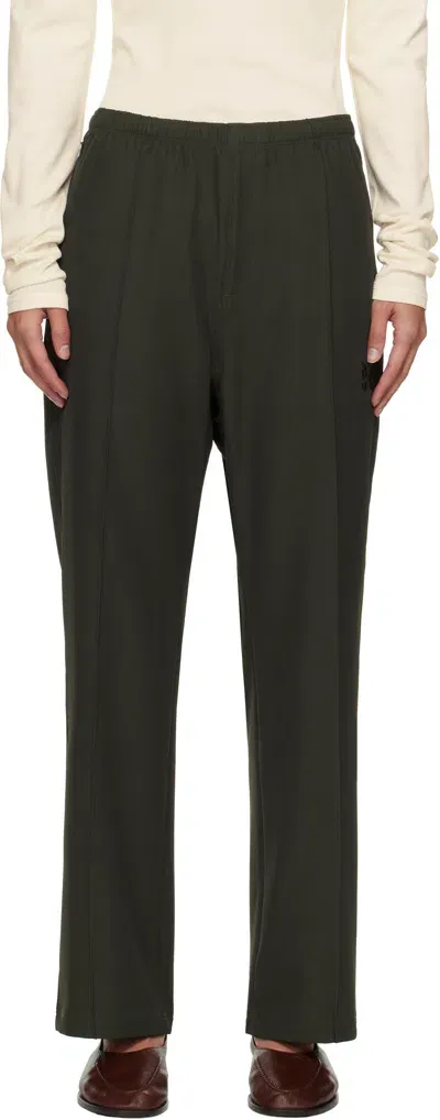 Needles Khaki W.u. Straight Trousers In B-green