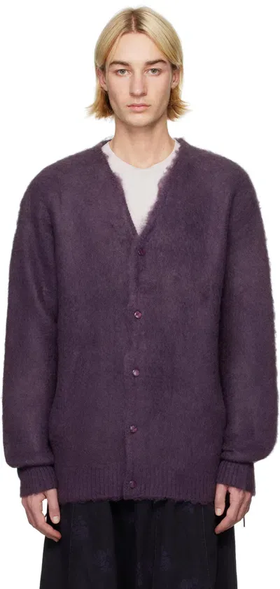 Needles Purple Ep Mohair Cardigan In C-purple