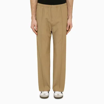 Needles Straight Twill Khaki Trousers In Neutrals