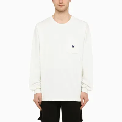 Needles White Crew-neck Sweatshirt With Embroidery