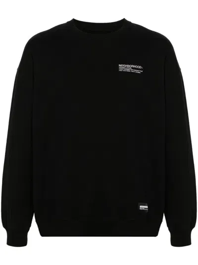 Neighborhood Logo-embroidered Cotton Sweatshirt In Black