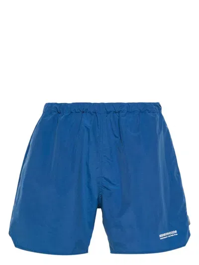 Neighborhood Blue Logo-print Swim Shorts